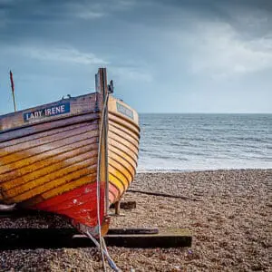 Boat on peddle beach