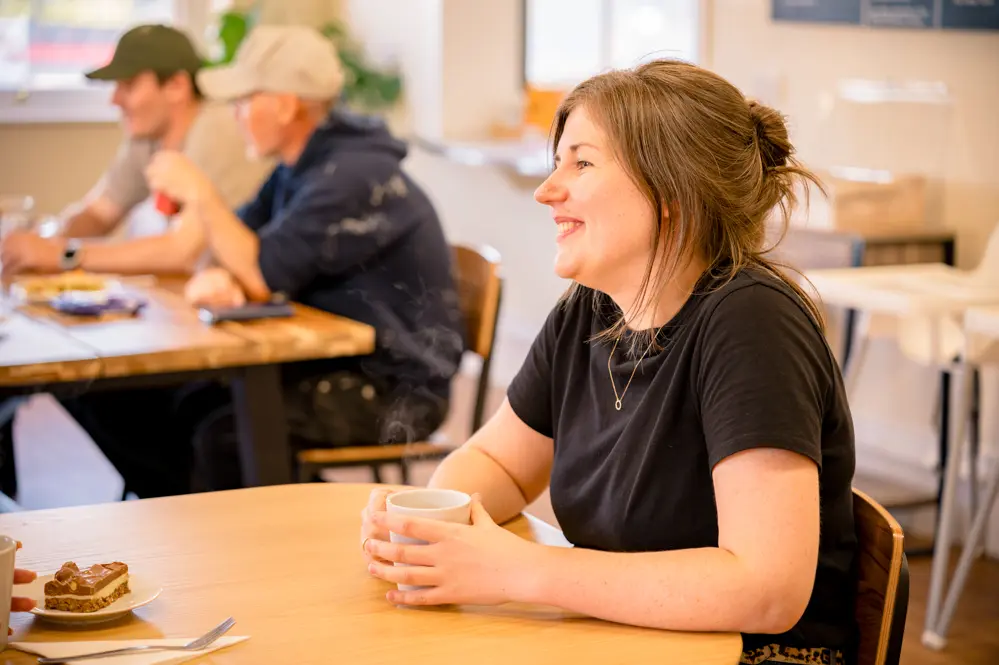 Women drinking a hot drink