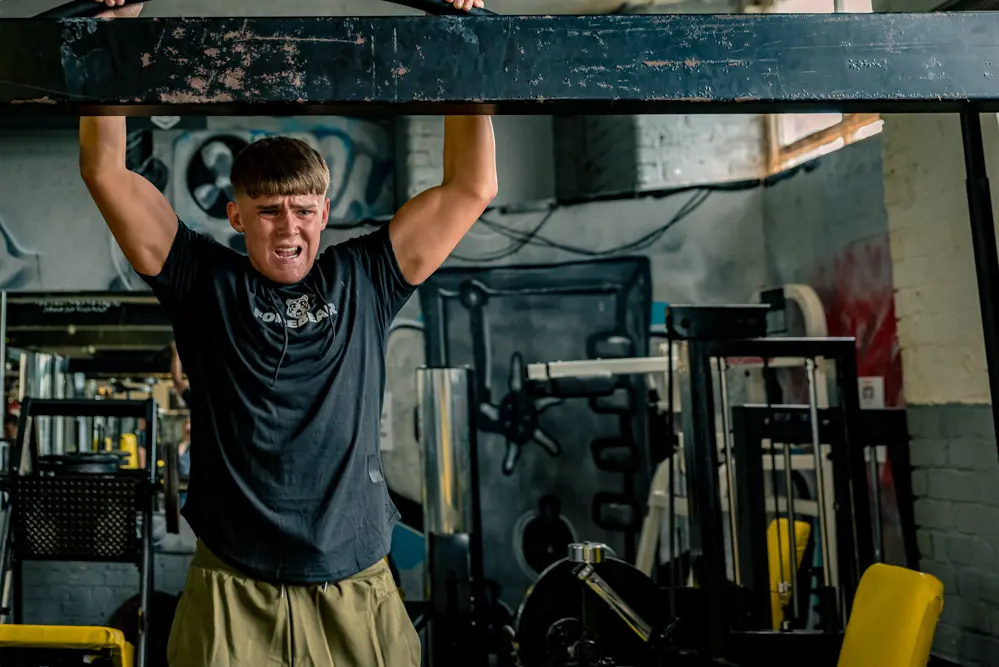 Man doing pull ups