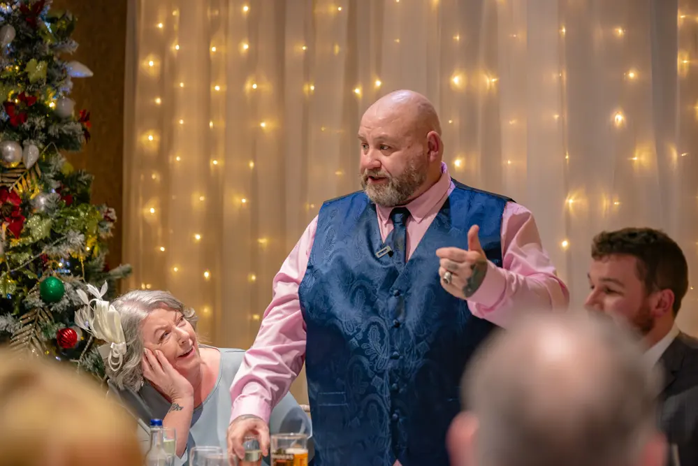 Father of Groom giving speech.