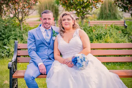 Aaron and Lauren during their Bury Registry Office wedding at Bury Town Hall.