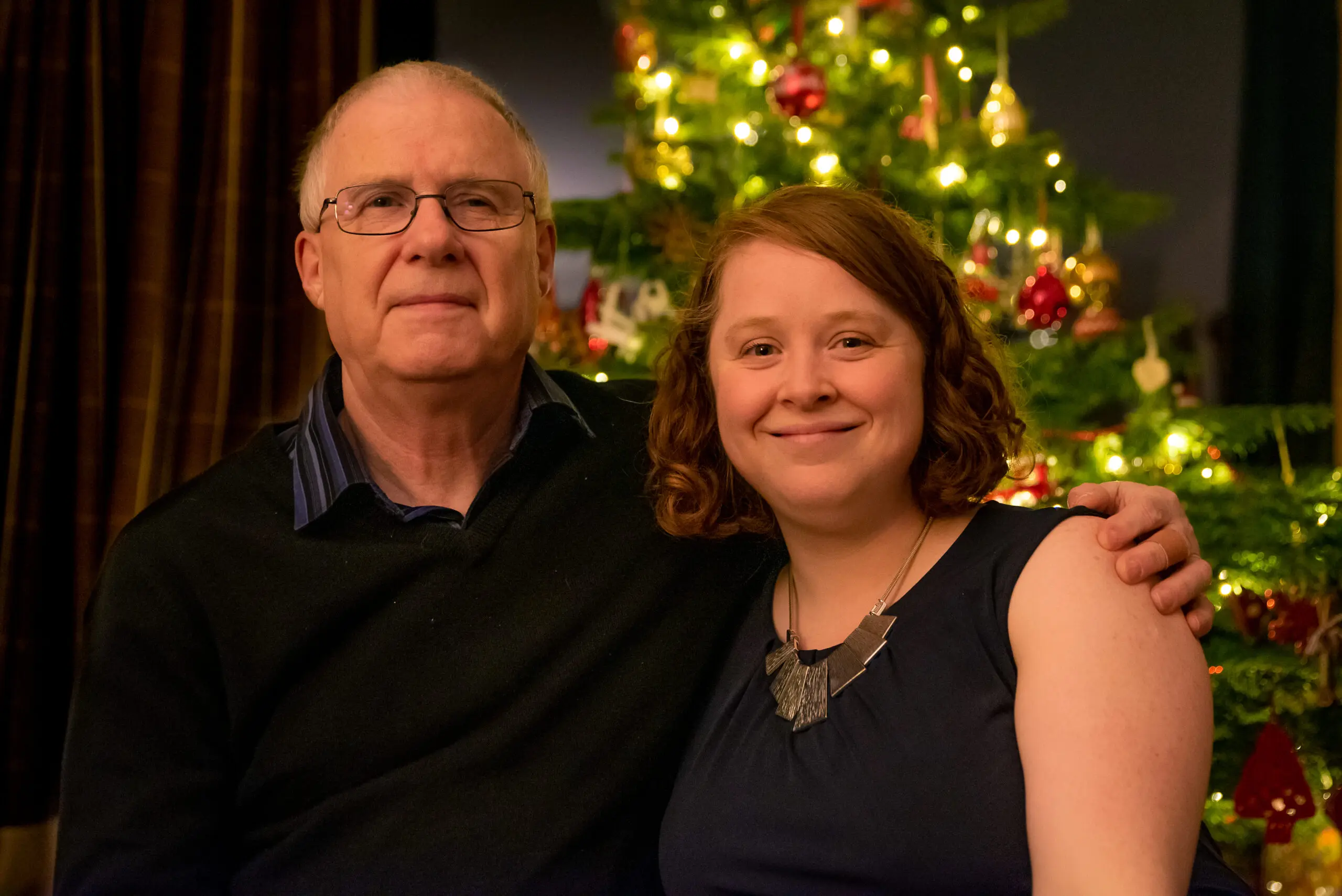 Rebekah Morecroft and her late father, the last photograph taken of them together