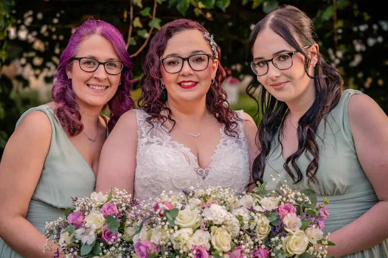 Manchester Wedding Photographer Rebekah Morecroft Photography -353 Wedding couple portrait in the gardens at Mercure Bolton Georgian House Hotel, Bolton wedding photographer Rebekah Morecroft
