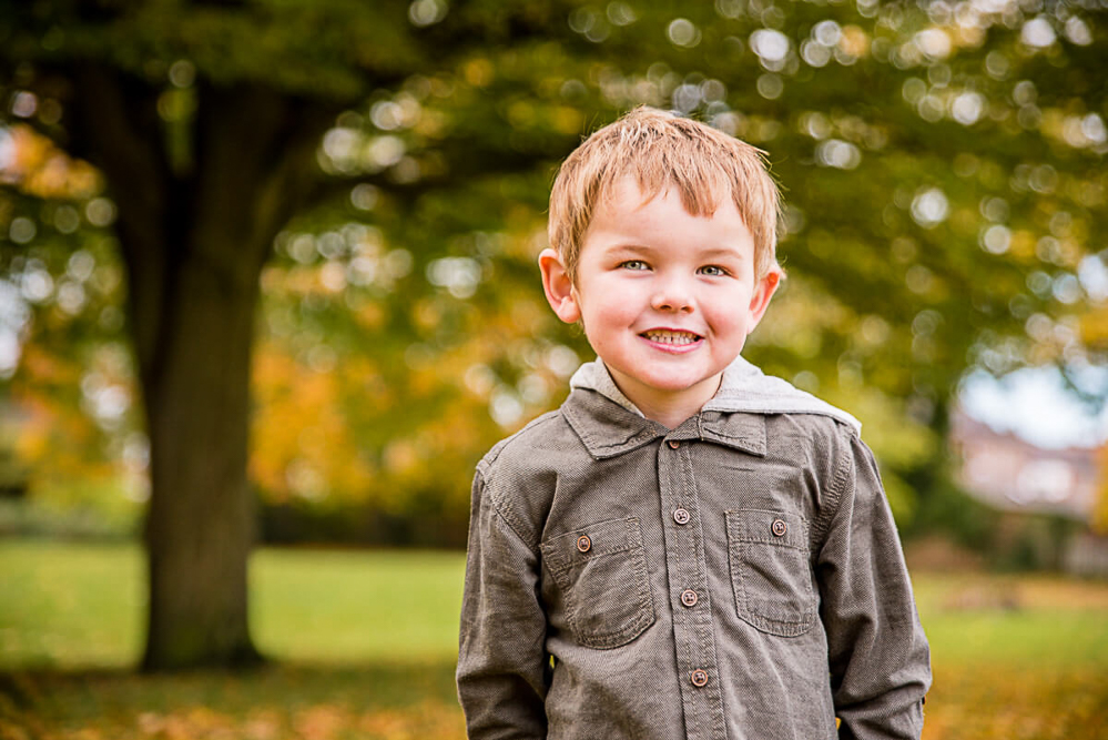 Outdoor Family Portrait of young boy