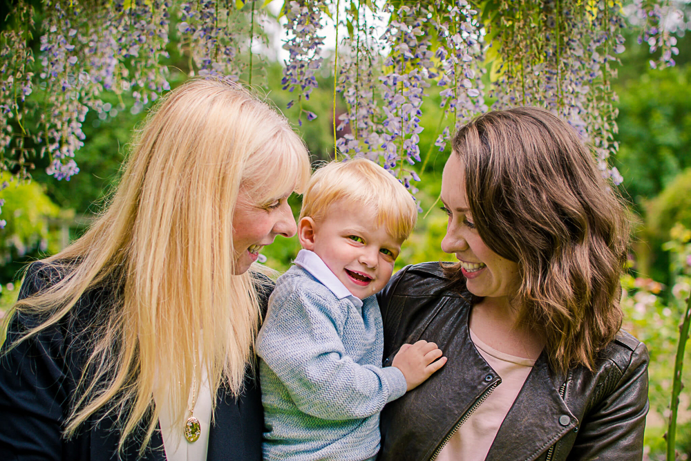 Outdoor Family Portrait of Mother, Daughter and Grandson