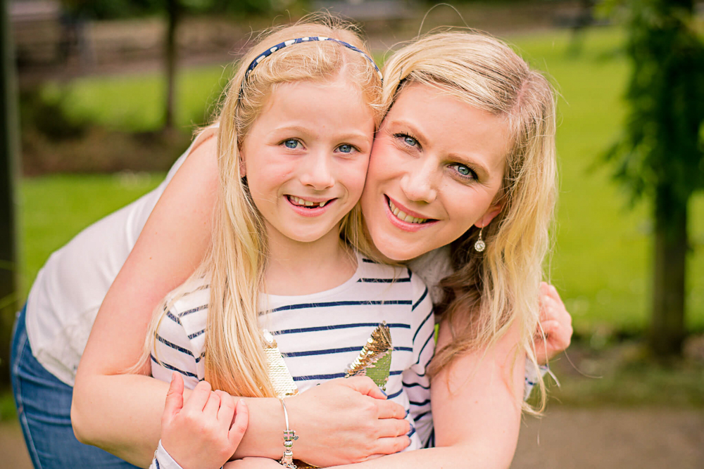 Outdoor Family Portrait of daughter and mother