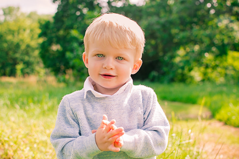 Outdoor Family Portrait of young boy