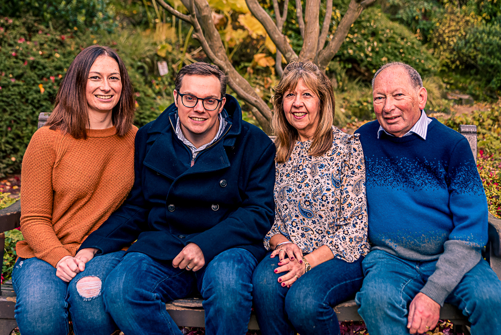Outdoor Family Portrait of parents and daughter and son-in-law