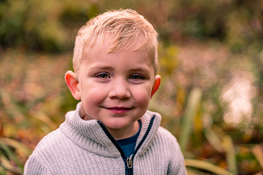 Outdoor Family Portrait of young boy