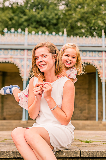 Outdoor Family Portrait of mother and young daughter