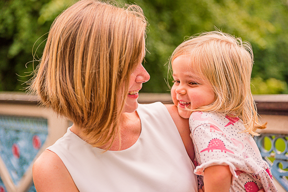 Outdoor Family Portrait of mother and young daughter