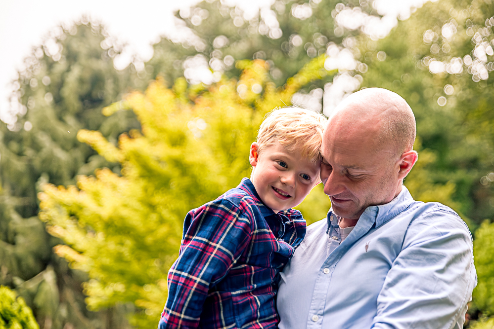 Father and young son, outdoor portrait session Manchester