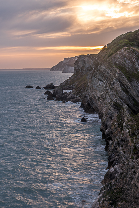 Sunset at the coast Dorset.
