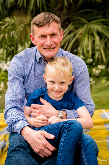 Outdoor Family Portrait of father and son