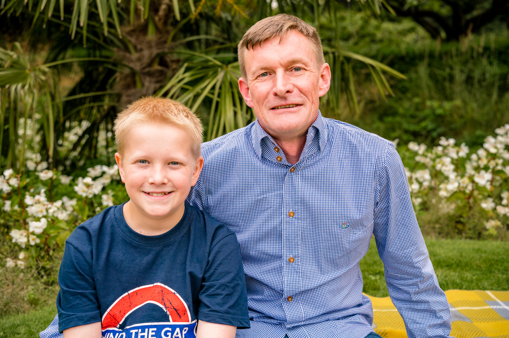 Outdoor Family Portrait of dad and son