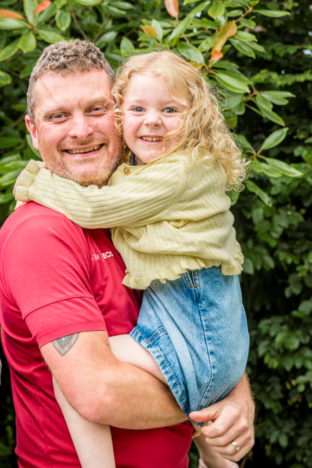 Outdoor Family Portrait of dad and young daughter