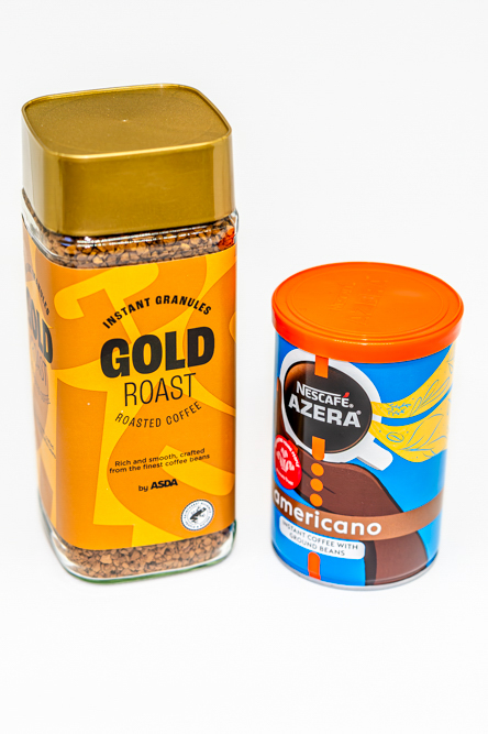 Jar of Instant coffee and Tin of Azera Coffee