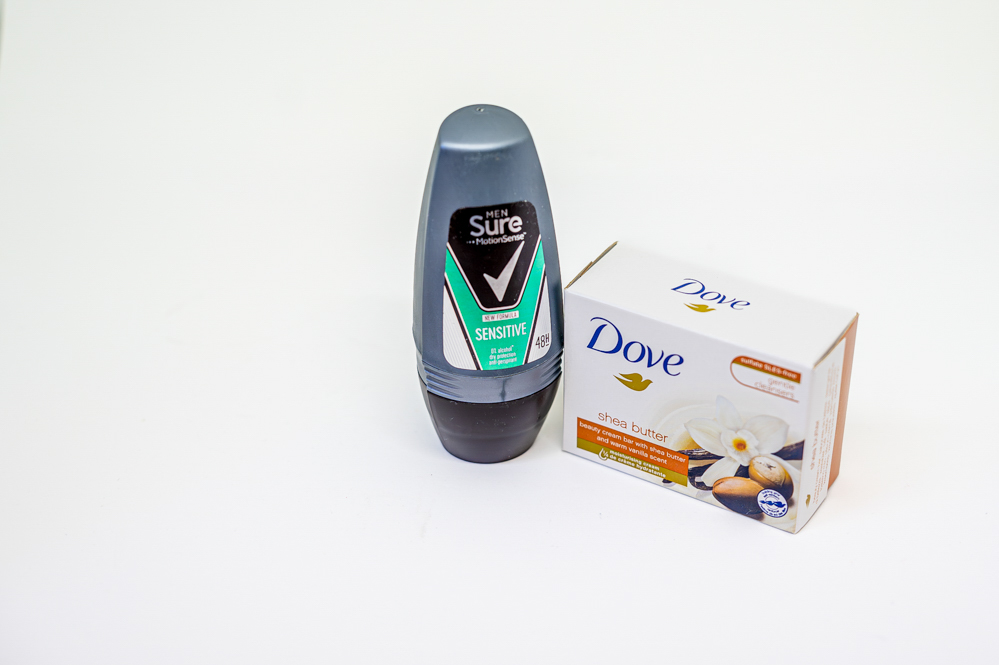 Mens Sure roll on and Dove shea butter