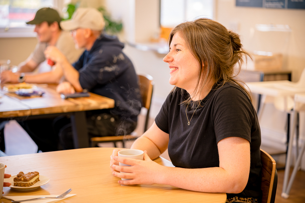 Women drinking a hot drink