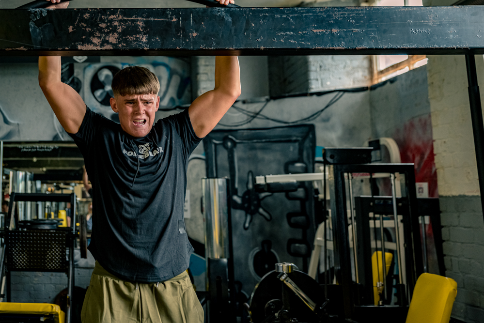 Man doing pull ups