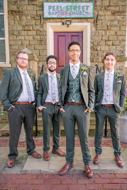 Groom with his 3 Groomsmen