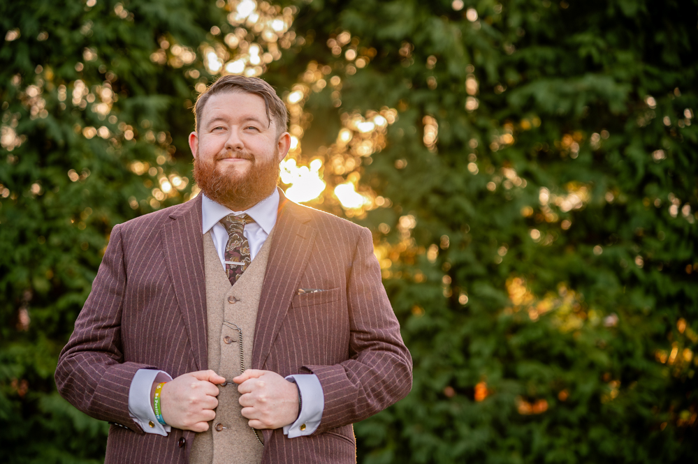 Groom portraits at Everglades Hotel, Widnes, captured by Everglades Hotel wedding photographer Rebekah Morecroft
