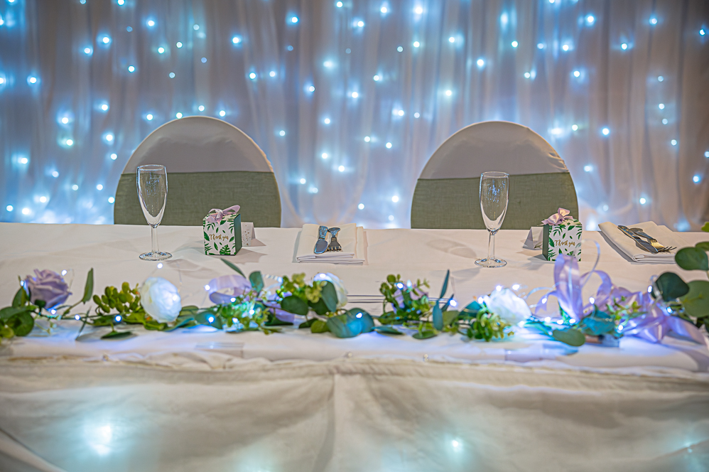 Top table, bride and groom’s seats