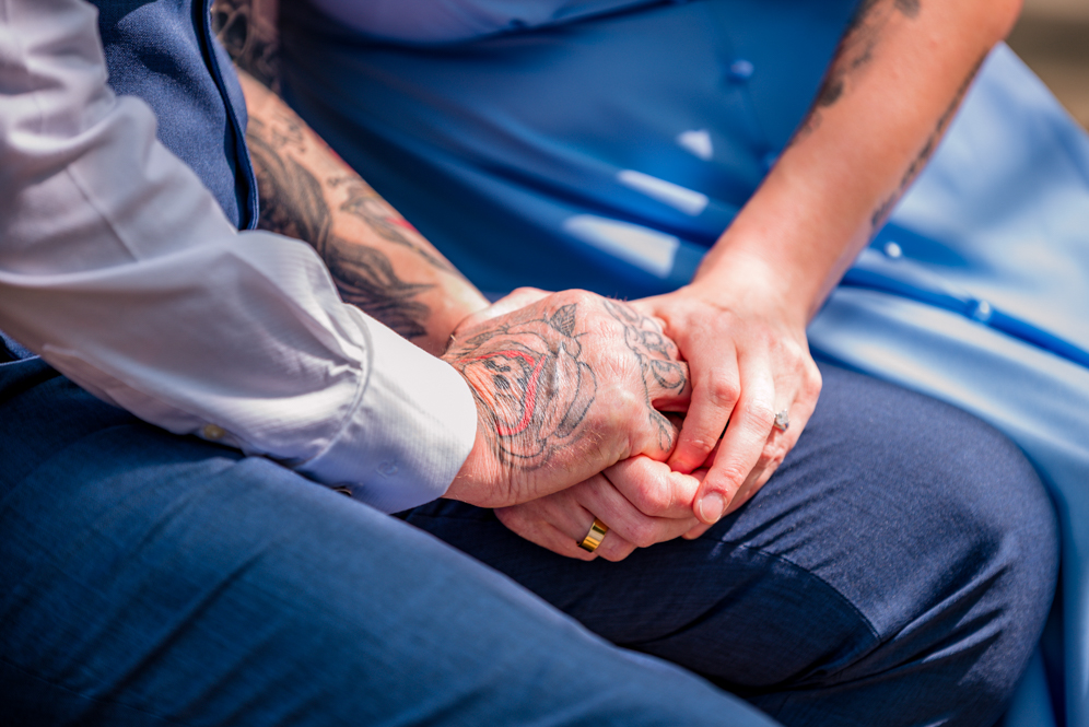Close-up of couples hands