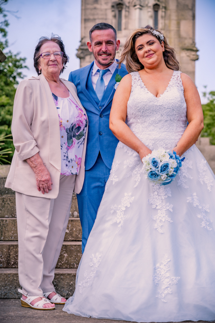 Bride and groom with the grooms Nanna