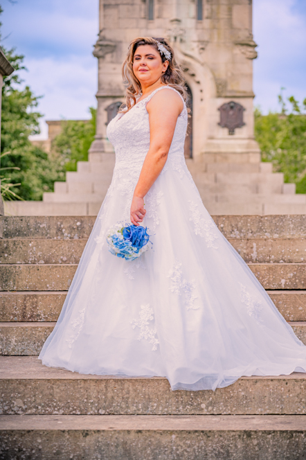 Bride standing on steps
