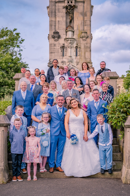 Group portraits of family and friends at whitehead garden, bury