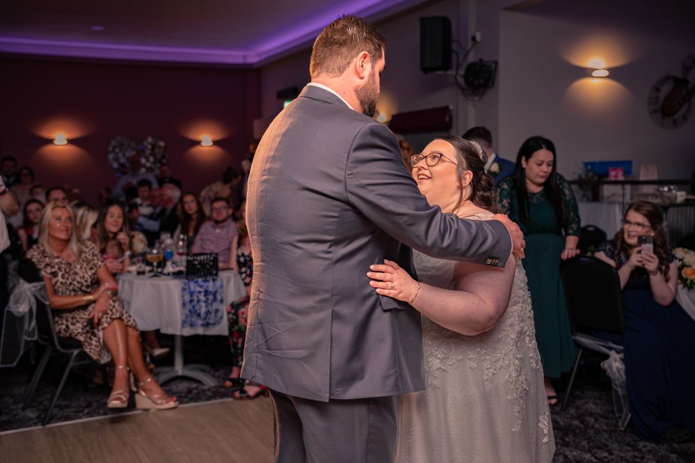 Bride and groom first dance at Bury wedding reception