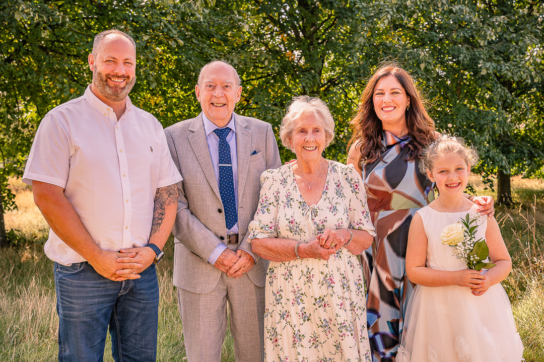 Older couple with younger family members at St Peter’s Church, Ashton-under-Lyne