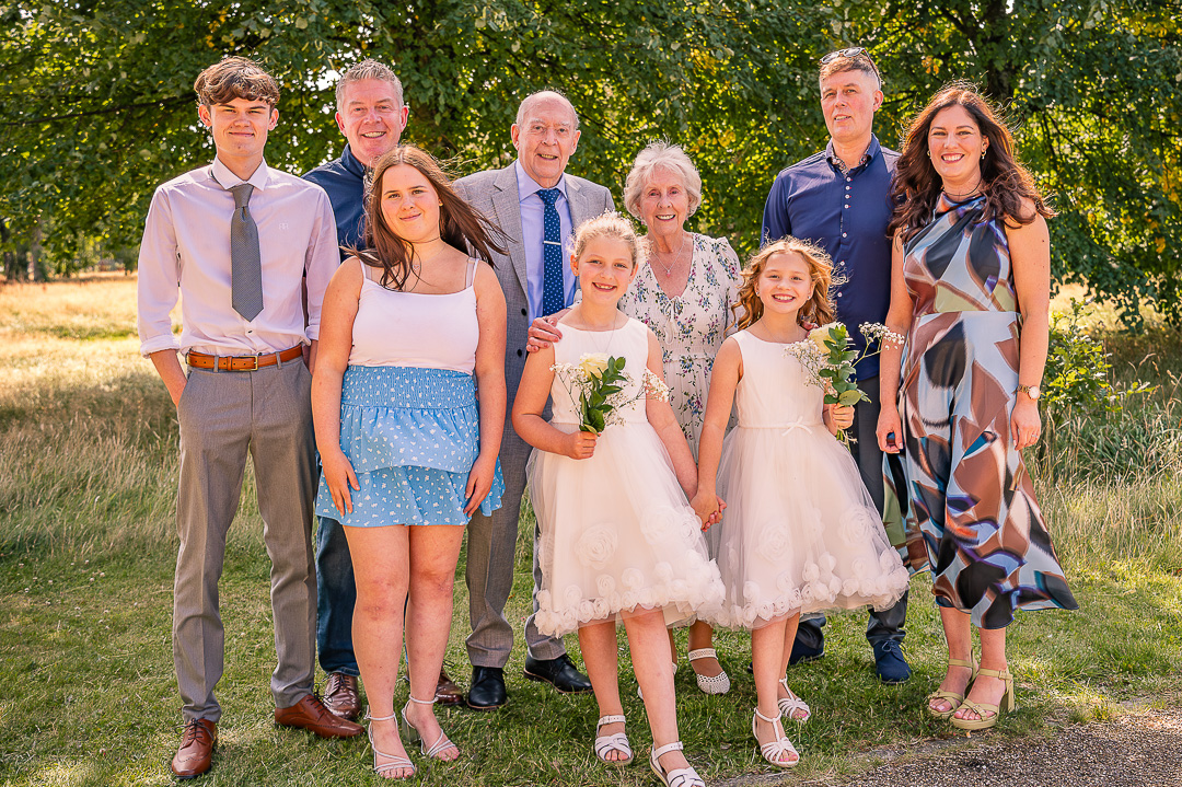 Dennis and Patricia with their son and extended family