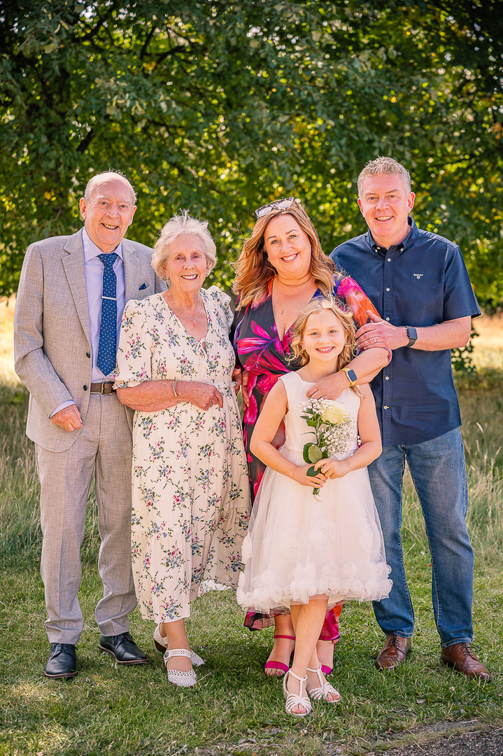 Three generations gathered together after the vow renewal ceremony