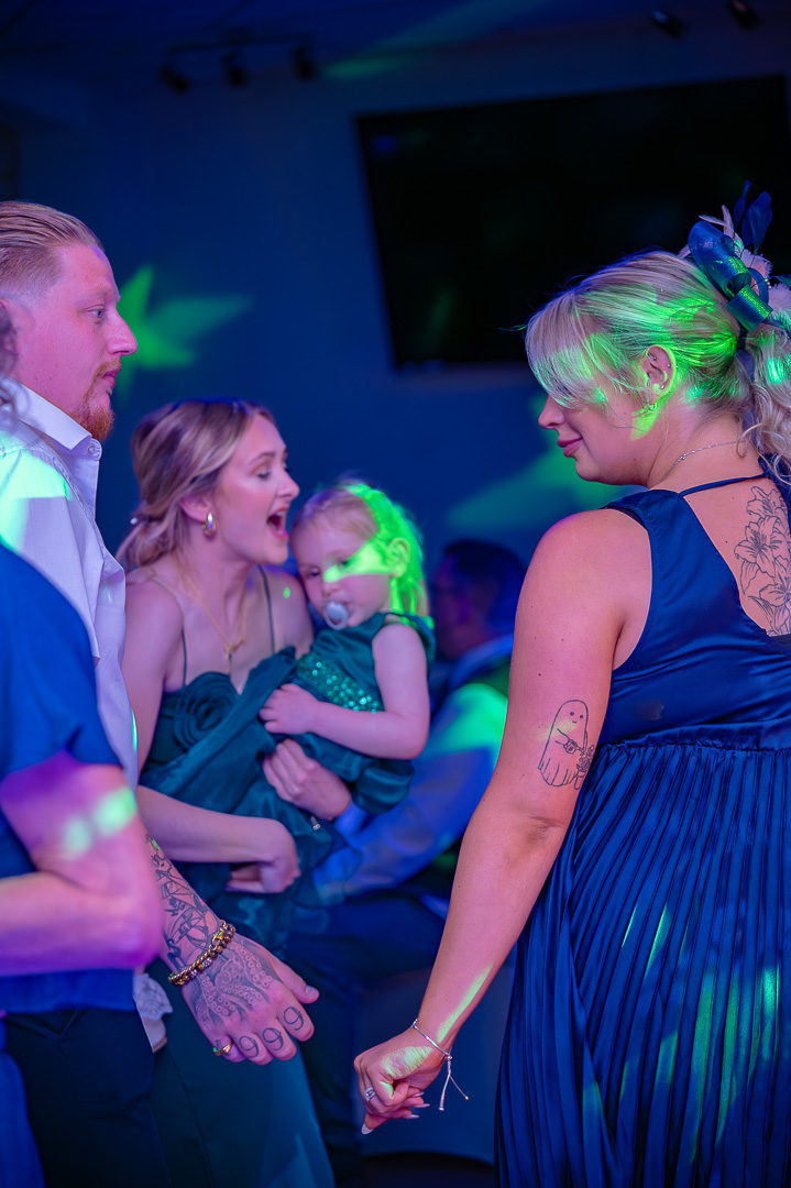 Wedding guests dancing on the dance floor