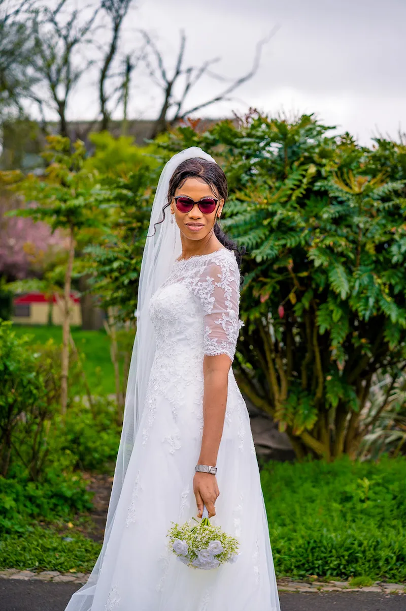 Classic bride portrait during wedding blessing celebrations at Alexandra Park, Manchester